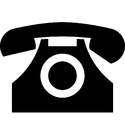Black and white landline phone png logo suitable for Photoshop