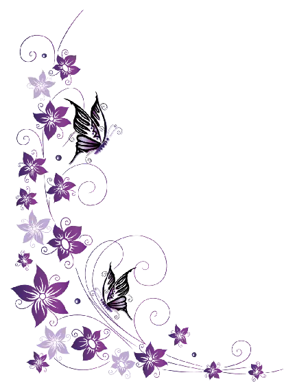 Download high-quality file of purple flower border without background for Word