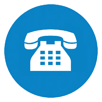 Free download of a landline phone PNG logo in blue