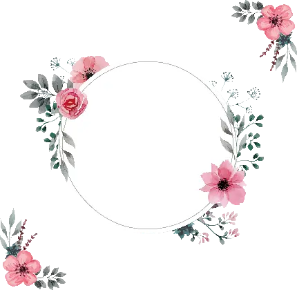 Download a teleported PNG flower frame for printing a postcard