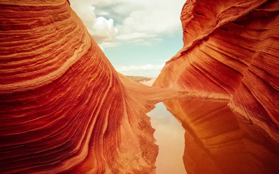 A spectacular wallpaper of a desert with a beautiful and blue sky for computers