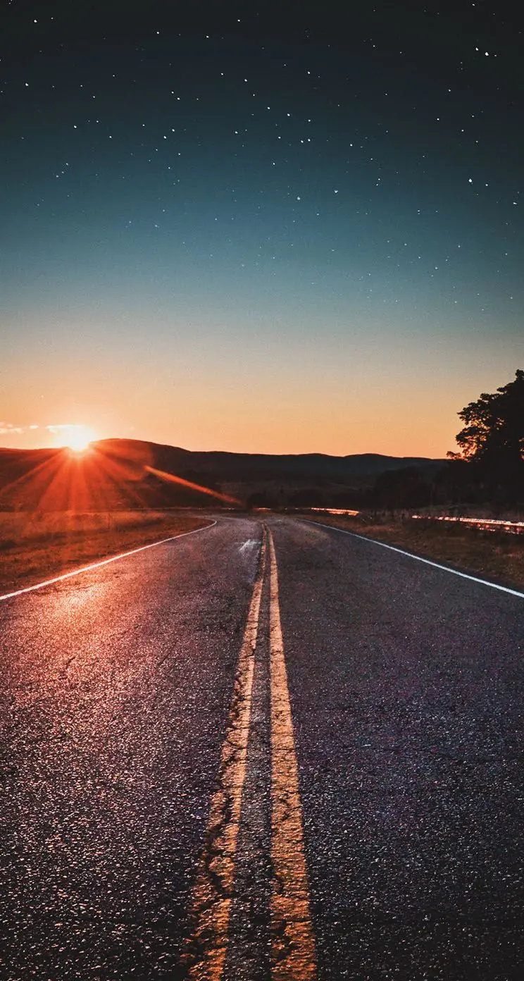 Beautiful Road and Sunset Background