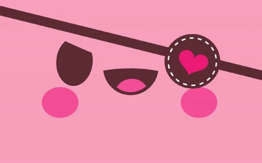 Cute and beautiful pink digital painting of a cute emoticon