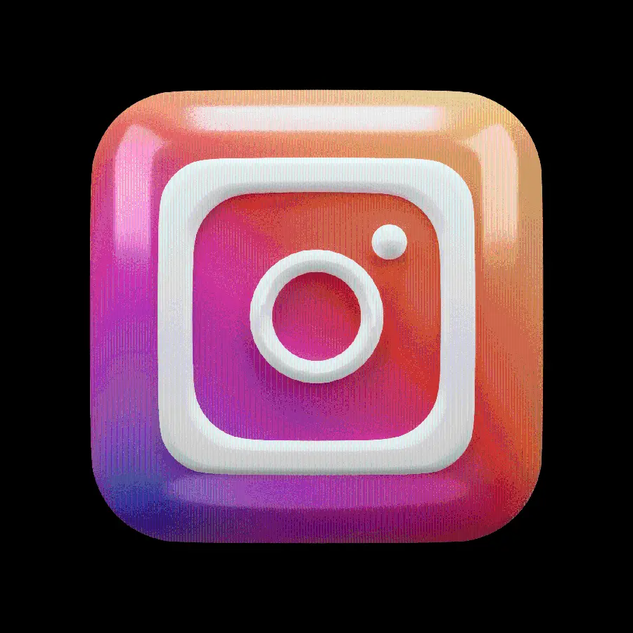 Instagram logo png 3D cropped