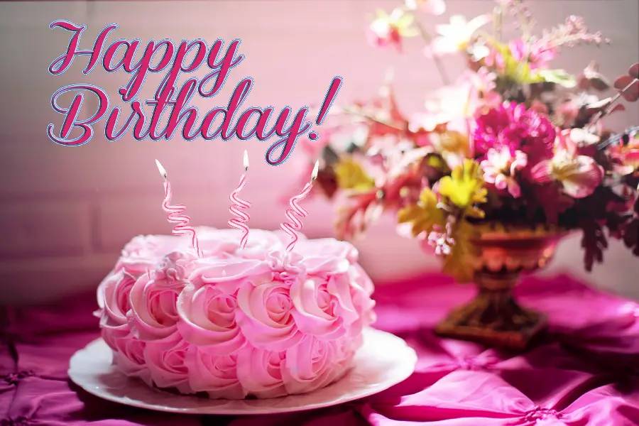 Download stylish birthday profile photo from a very beautiful girly pink cake