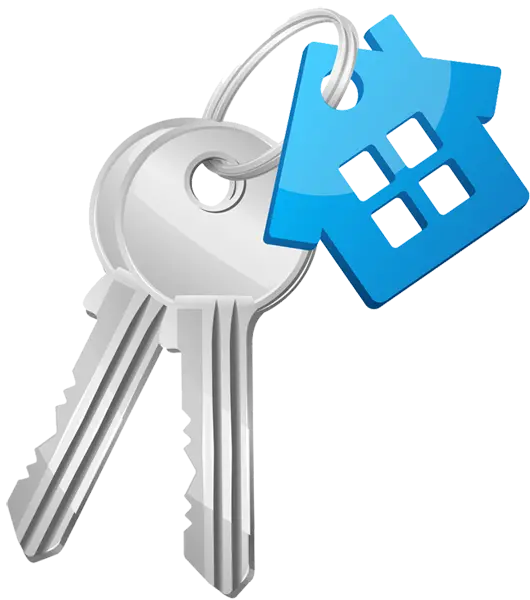 Photo of a house key in the form of a PNG painting