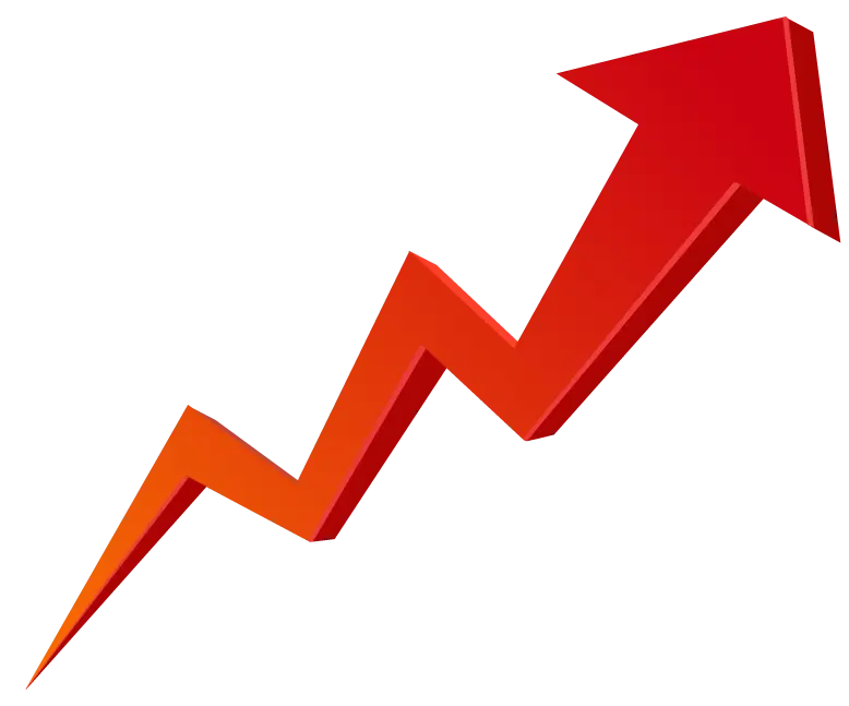 Upward Arrow with Lightning Design PNG