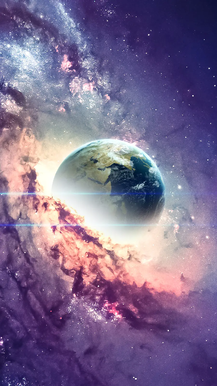 Spectacular iPhone 15 Pro Max Wallpaper Earth in Galaxy