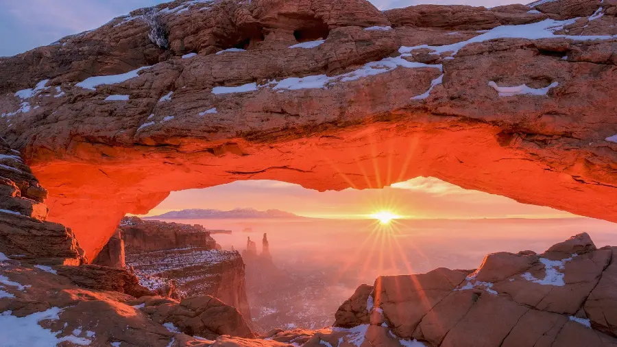 The most beautiful sunset photo in the mountains with excellent quality