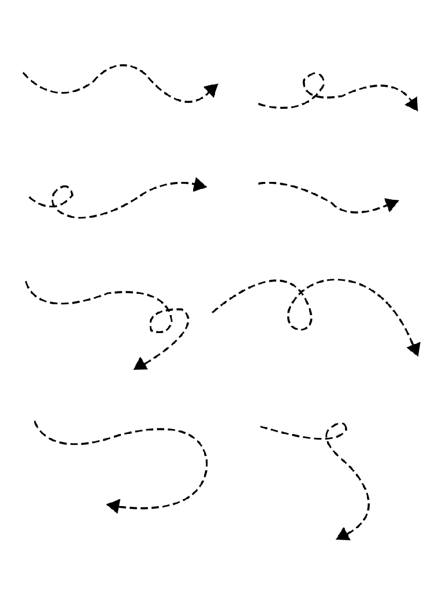 New dashed arrow and arrow in PNG format without background