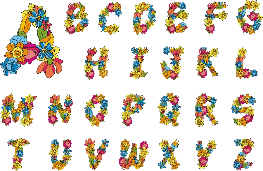 Flowers English Alphabet Pictures