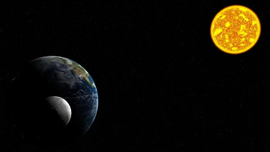 Cool Earth and Sun in Space Wallpaper for PC