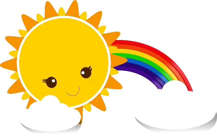 Rainbow and Sun Lady Picture for Drawing