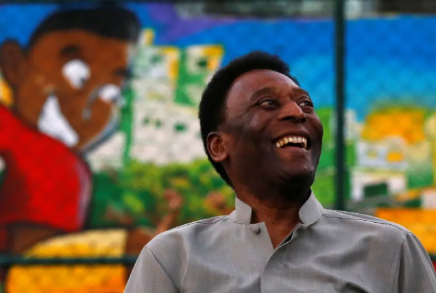 High-quality photo of Pele laughing