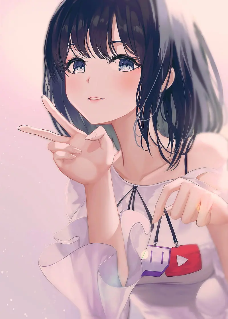 YouTuber Anime Girl Profile in a Super Stylish and Beautiful White Dress