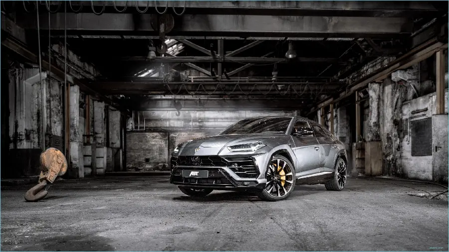 Super Beautiful Silver Lamborghini SUV Wallpaper Indoors For Desktop Wallpaper