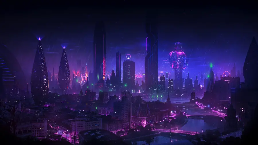 Download Amazing Purple City Photo Suitable for Profile