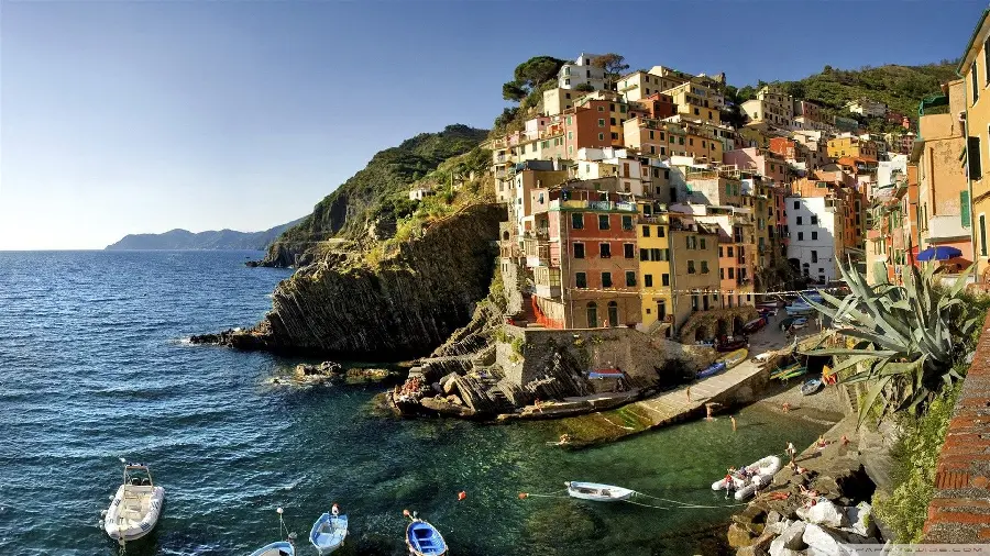 Interesting photo of the sea with dream houses in the beautiful country of Italy 