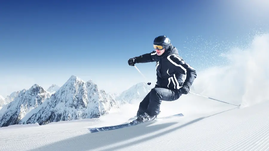 System Background with Skiing in the Snow 2023