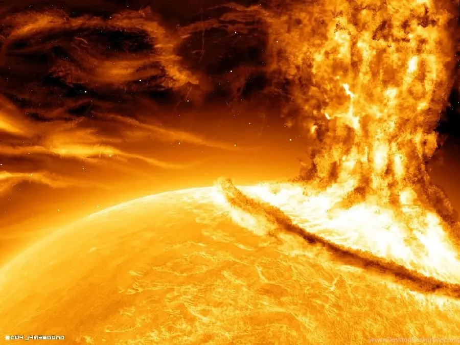 Download exciting photo of the molten surface of the Sun in yellow
