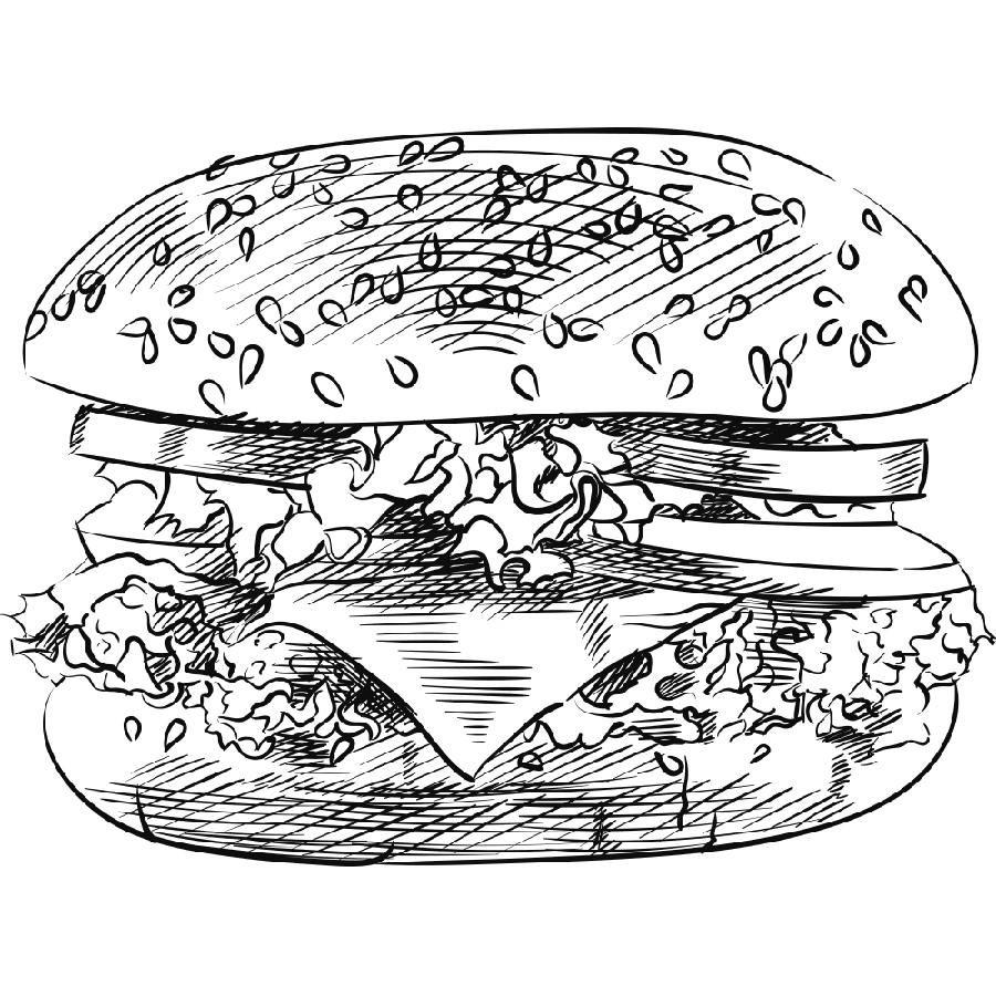 Very spectacular hamburger design in free PNG format