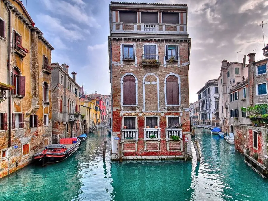 Photos of the water canals of the city of Venice, Italy, hd