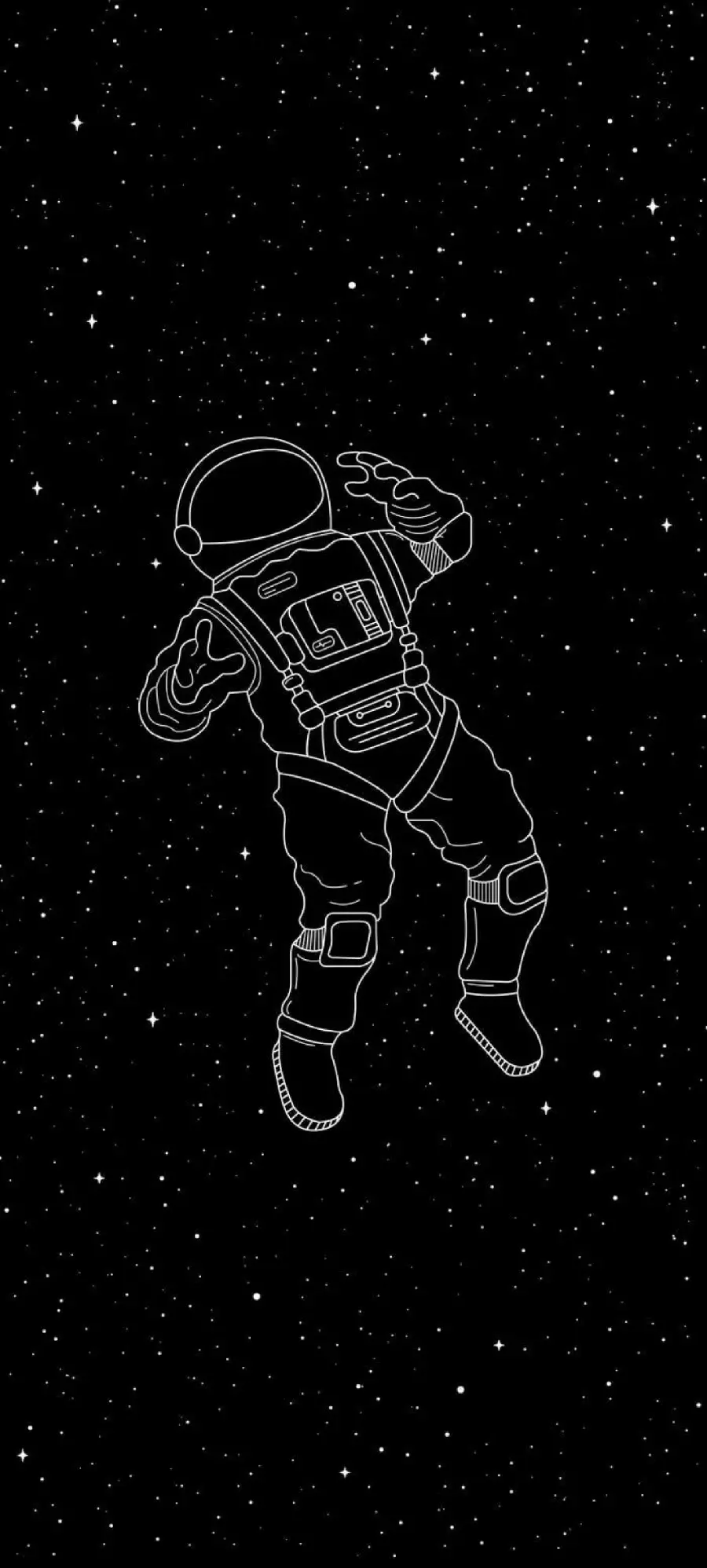 Best Black and White iPhone Background with Astronaut Design