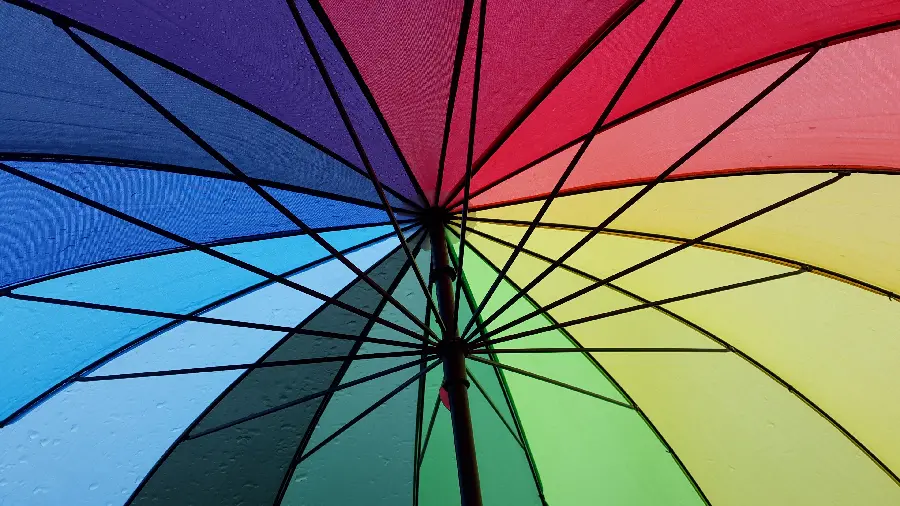 The famous beautiful rainbow umbrella image suitable for the desktop