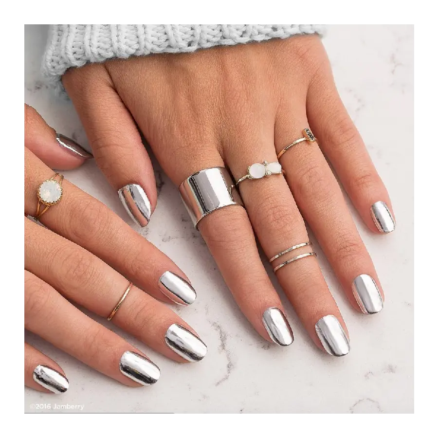 Friend's photo Lovely hand with ring and silver mirror polish