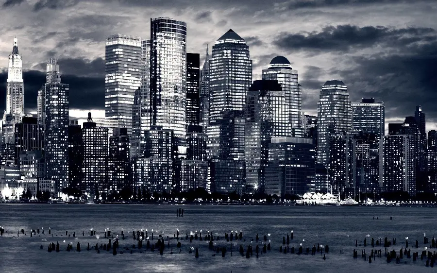 Most Viewed HD Wallpaper of a City with a Black and White Color Theme