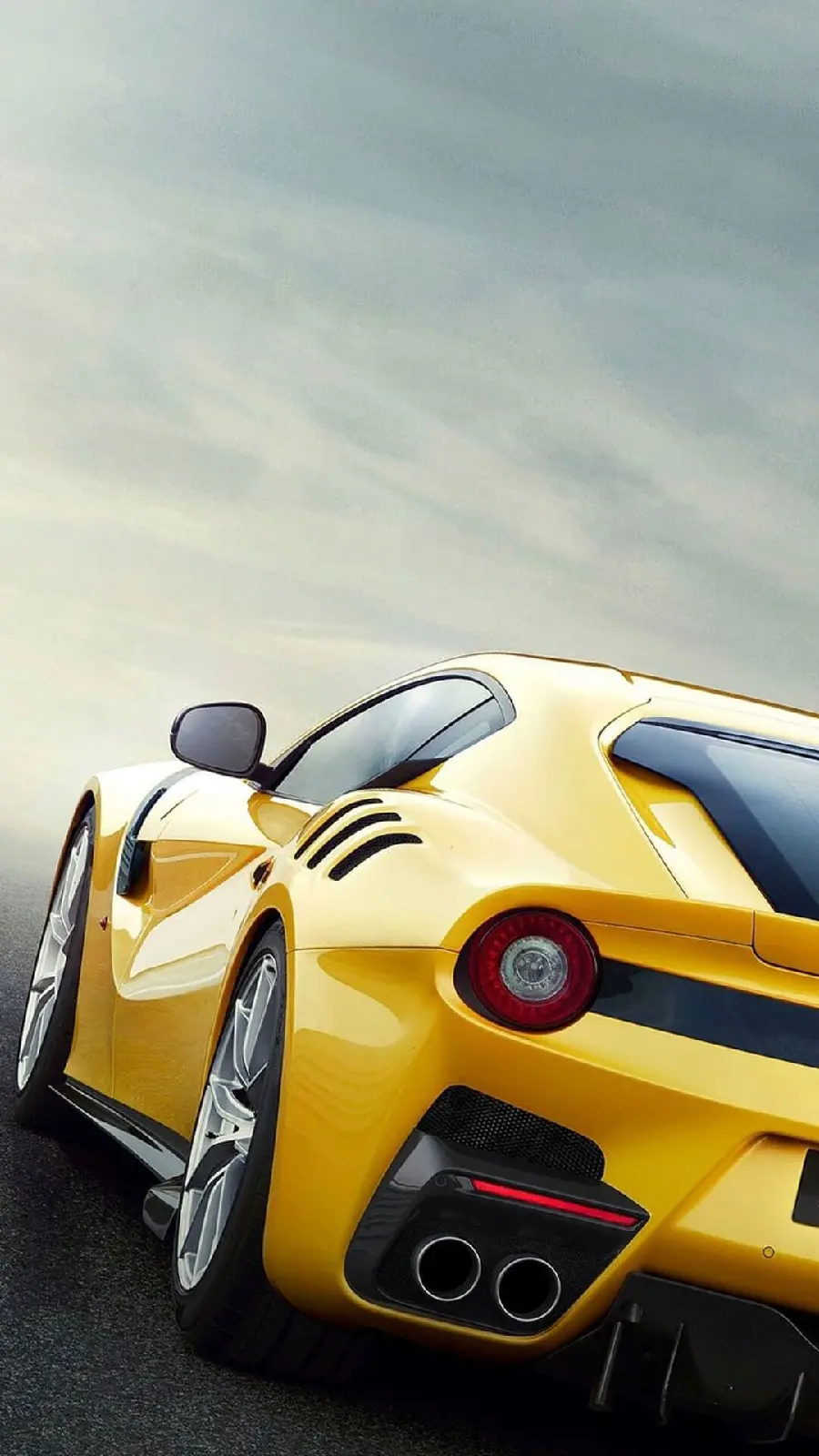 Yellow Ferrari 4K mobile wallpaper