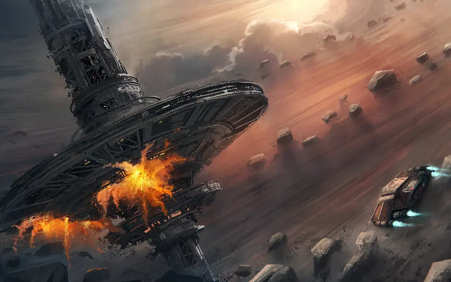 The masterpiece wallpaper of the explosion of the tower with very good quality