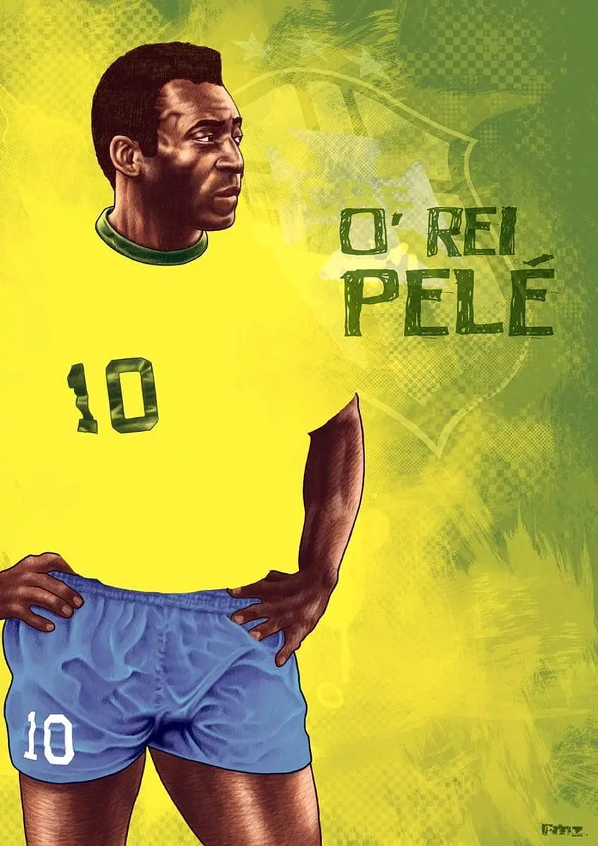 Pele wallpaper in yellow Brazilian national team uniform