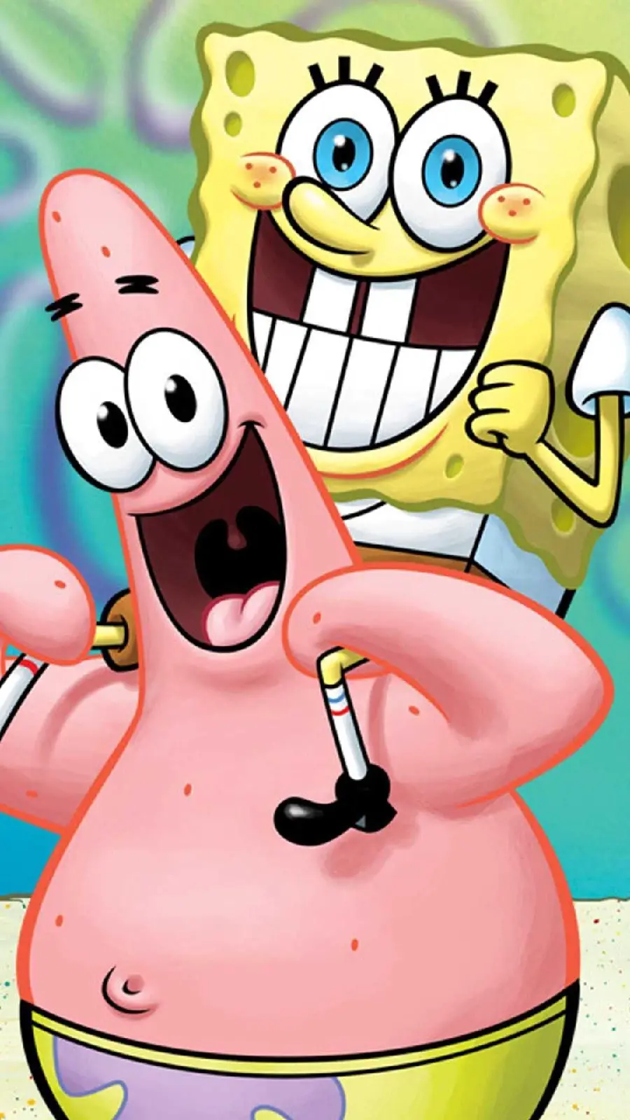 Wallpaper for Samsung phone of SpongeBob and Patrick