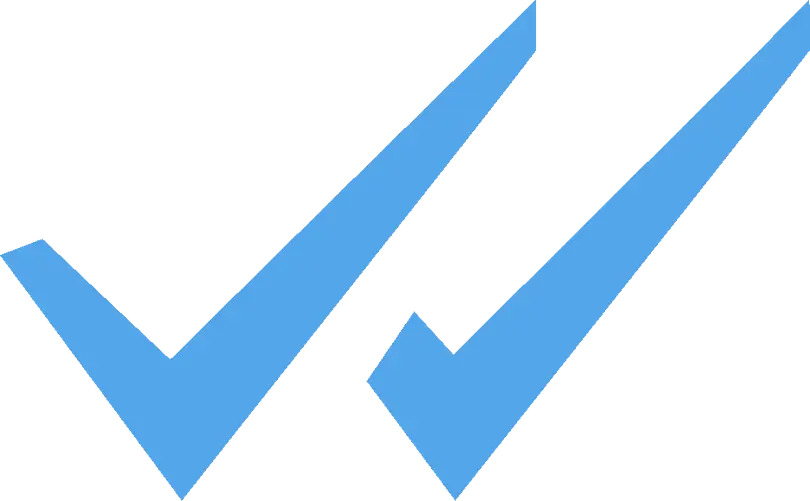 Two blue telegram ticks cut out without background PNG