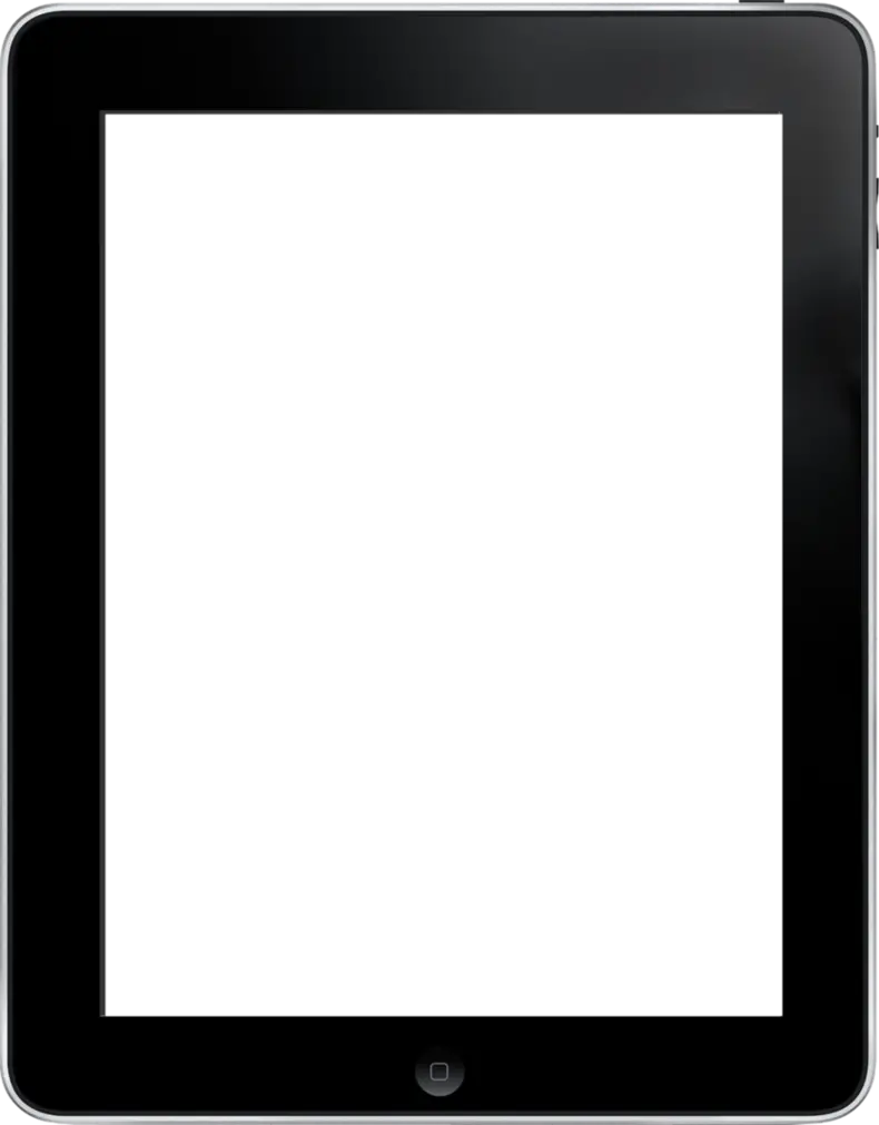 Png image of tablet with blank screen suitable for Photoshop