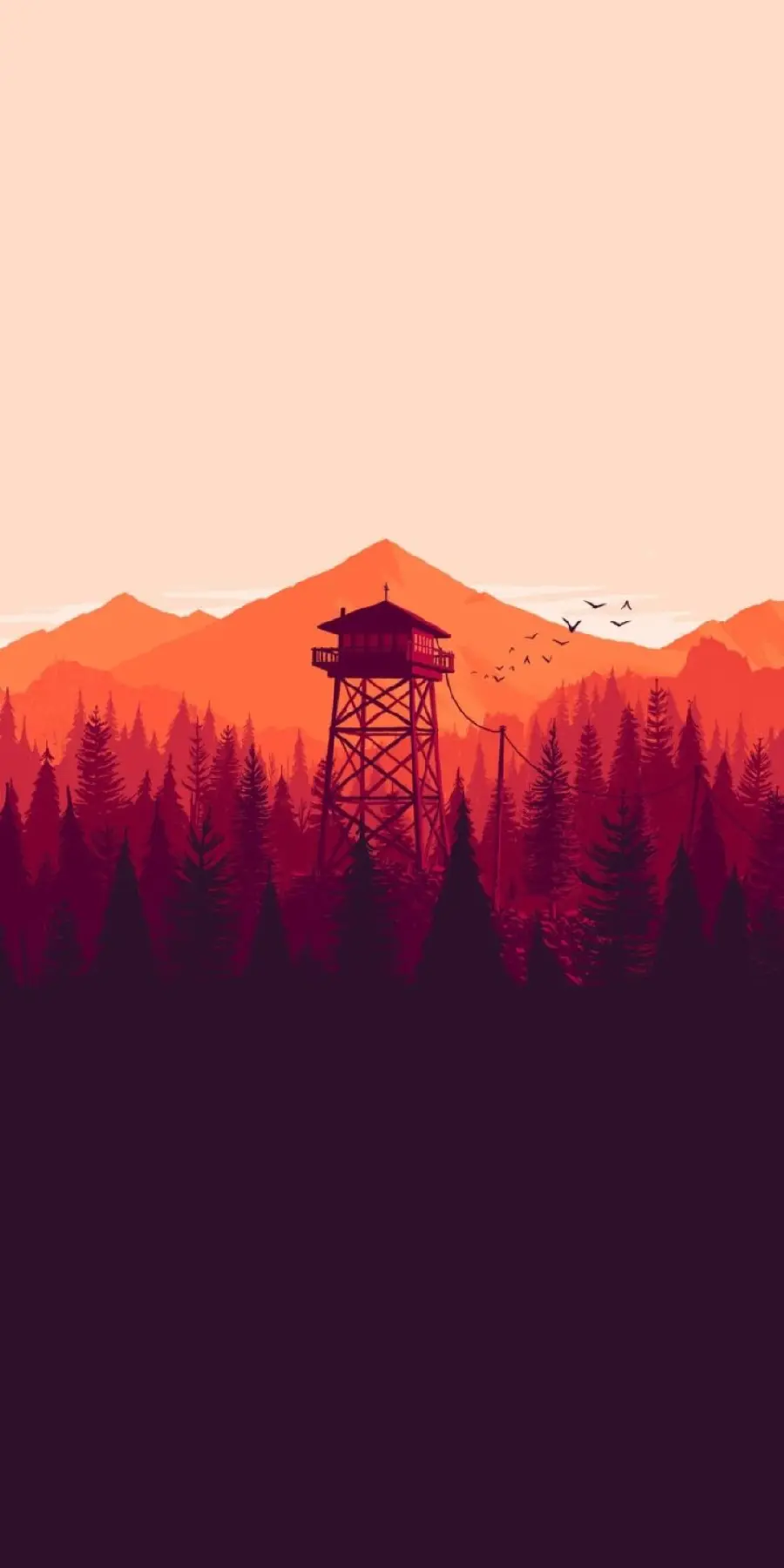 Cartoon design mobile wallpaper of a military guard tower