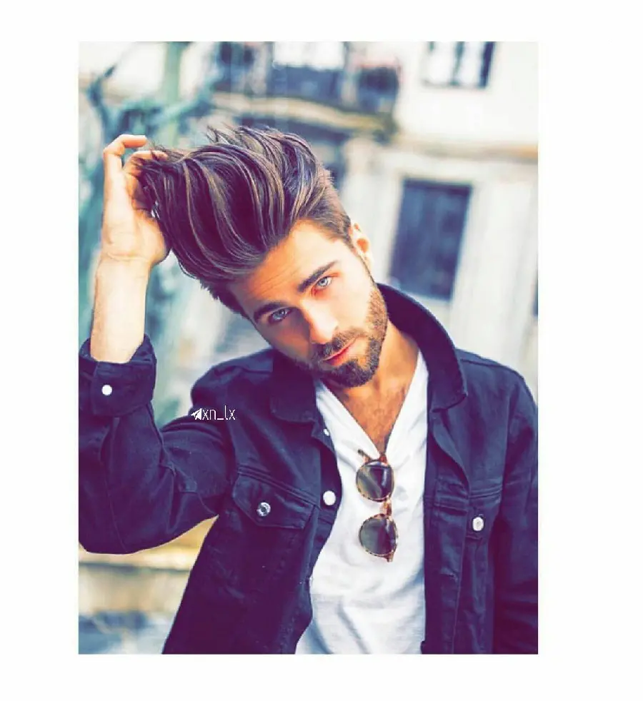 Photo of a handsome luxurious Iranian boy with special hair
