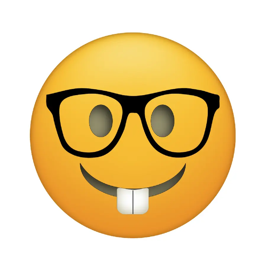 Funny Bunny Tooth Emoji with Glasses