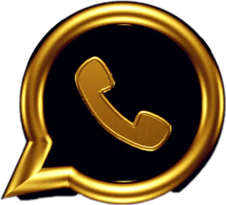 Gold WhatsApp Logo PNG Circular and Shiny