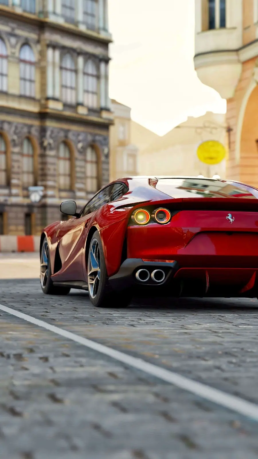 Photo of Ferrari and street suitable for iPhone 14PROMAX