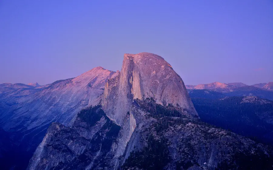 Spectacular and interesting mountain wallpaper with purple sky for computer