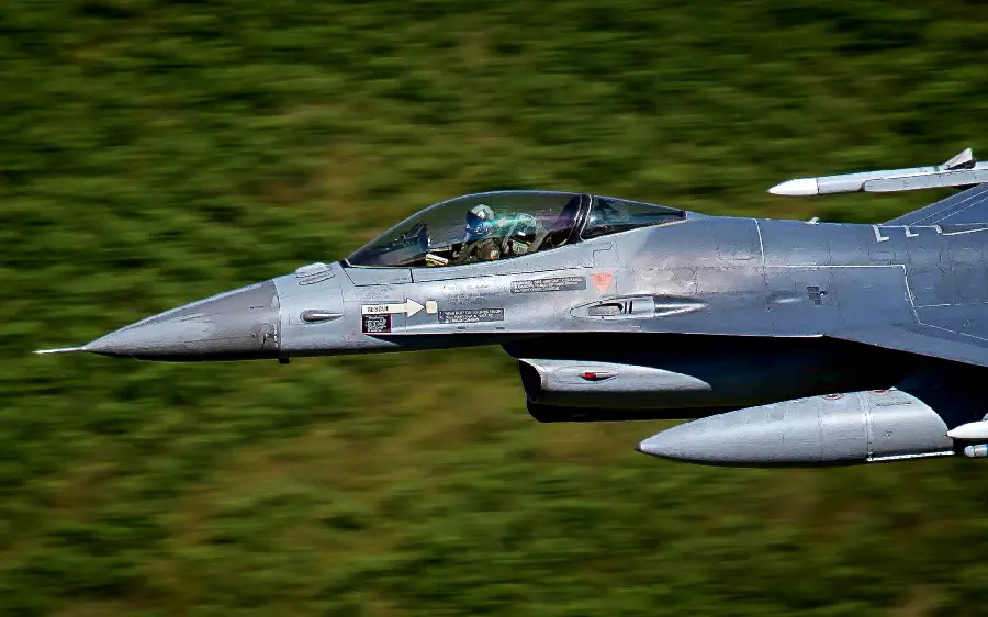 Background and profile photo of the super-secret American fighter jet
