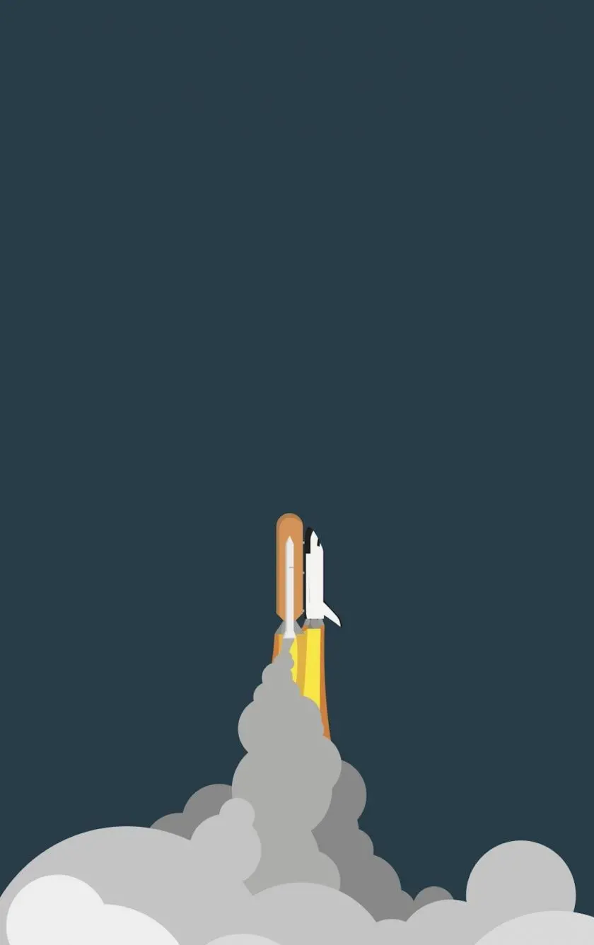 A very beautiful background of a minimal rocket suitable for a mobile wallpaper