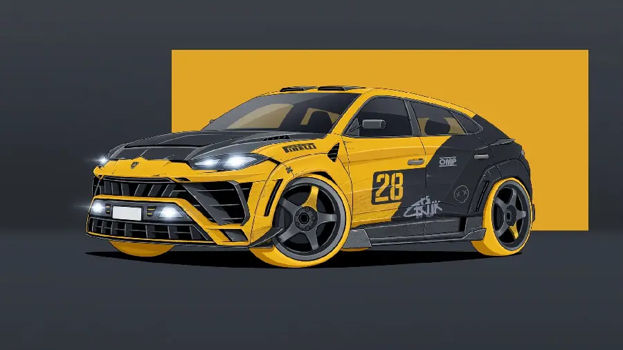 A very beautiful design of a Lamborghini SUV suitable for all types of desktops