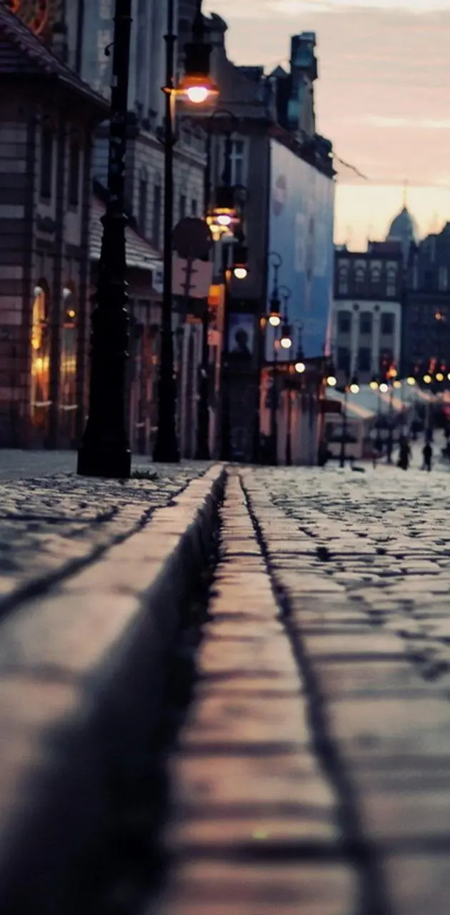 Best photo of a lonely street for a question box background