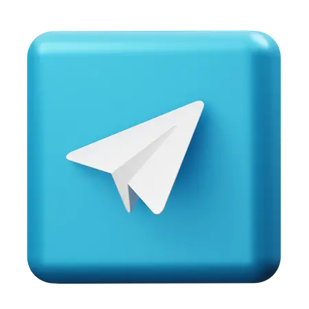 Attractive png photo of the most beautiful square 3D Telegram logo