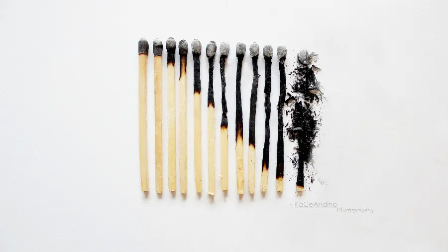 Conceptual profile of burning match suitable for whatsapp