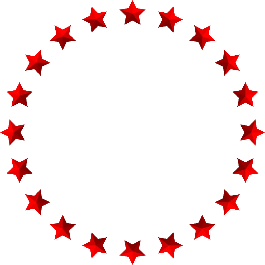 Red star circle without background for editing