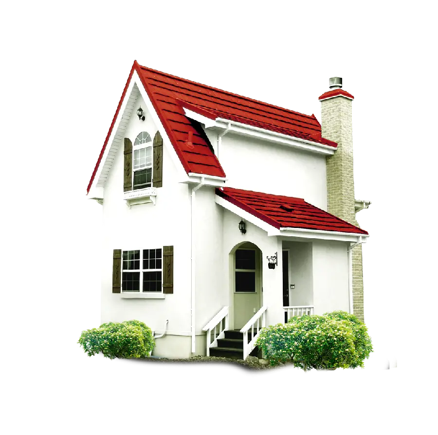 A teleported image of a beautiful wooden house in png file